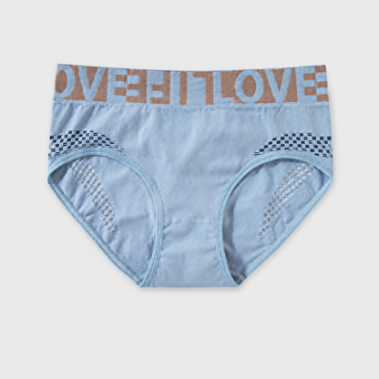 Grid Cutout Wide-Waistband Panties