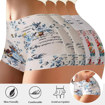 Floral High-Waist Boyshort Briefs (4-Pack)