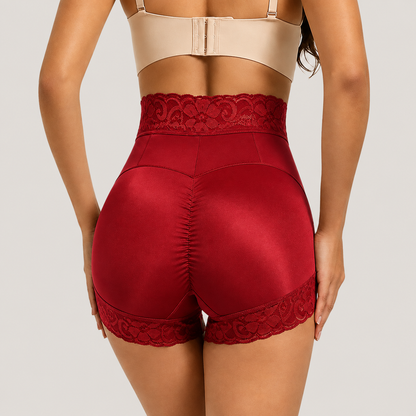 High-Waisted Lace Mesh Shapewear Panties