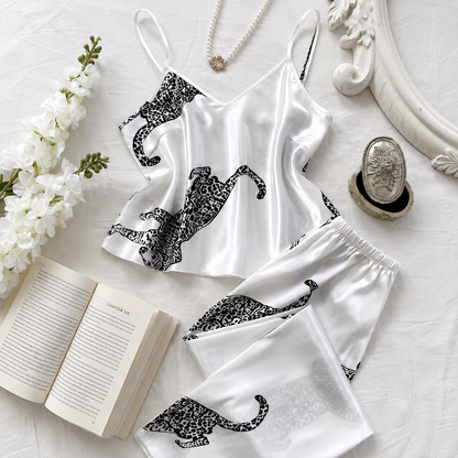 Leopard Satin Cami Pajama Set
