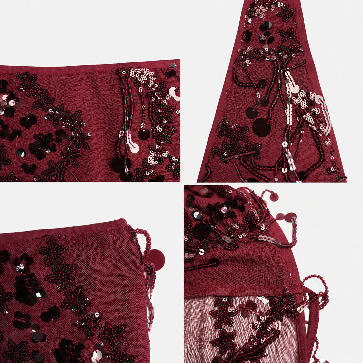 Sequin Fringe Cowl Neck Cami & Mini Skirt Set – Women's 2-Piece Festival Outfit