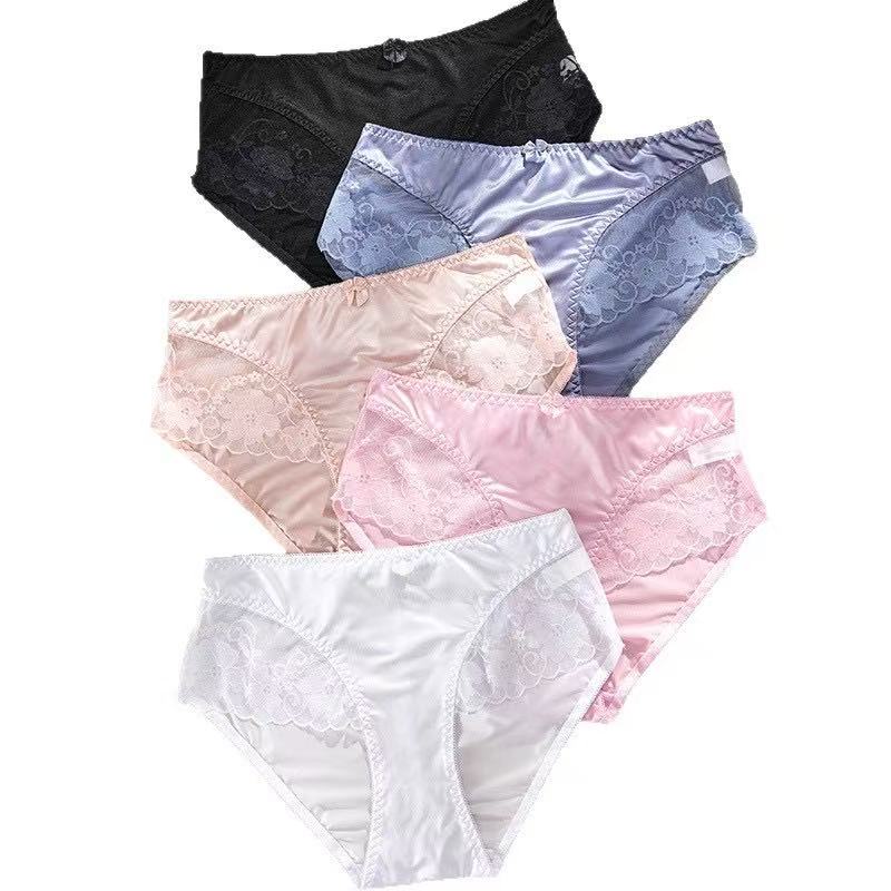 5-Pack Soft High-Waisted Ice Silk Panties