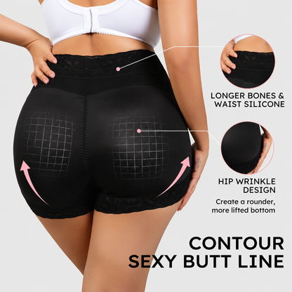 High-Waisted Lace Mesh Shapewear Panties