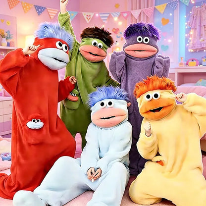 Funny Monster Oversized Blanket Hoodie Pajamas