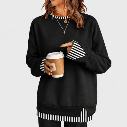 Layered Crew Neck Oversized Sweatshirt