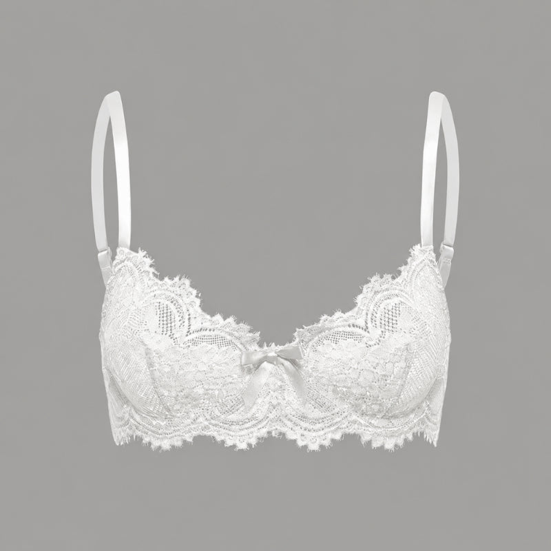 French Lace Underwire Push-Up Bra – Breathable Full Coverage Comfort