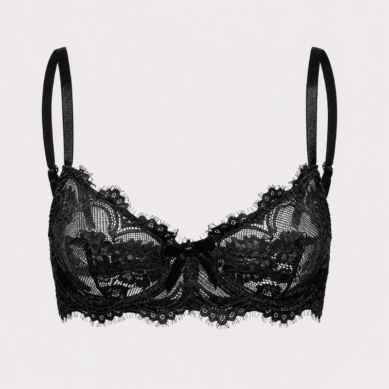 French Lace Underwire Push-Up Bra – Breathable Full Coverage Comfort