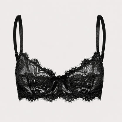 French Lace Underwire Push-Up Bra – Breathable Full Coverage Comfort