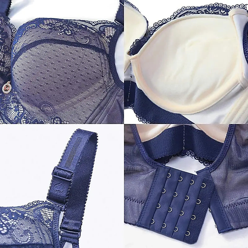 Floral Lace Push-Up Underwire Bra