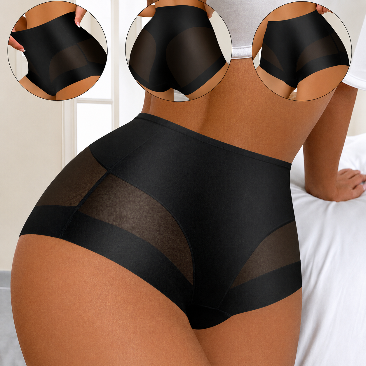 Sheer Mesh Tummy Control Briefs (6-Pack)