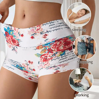 Floral High-Waist Boyshort Briefs (4-Pack)