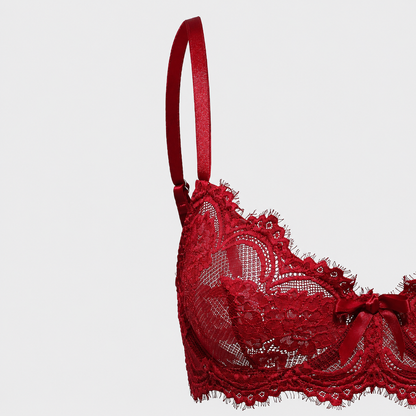 French Lace Underwire Push-Up Bra – Breathable Full Coverage Comfort