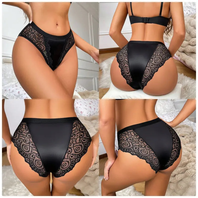 6-Pack Floral Lace Cotton Briefs