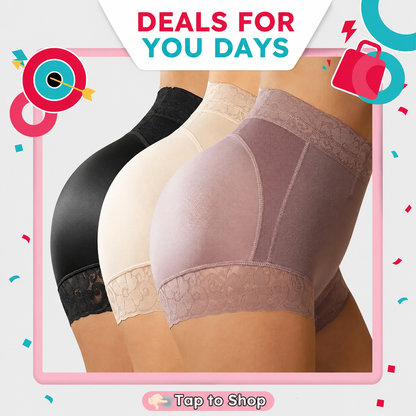High-Waisted Lace Mesh Shapewear Panties