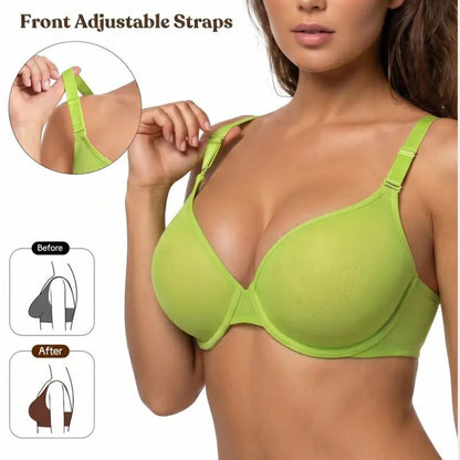Plus Size Sheer Mesh Halter Underwire Bra