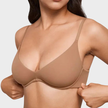 Unlined Plunge Balconette Bra with Underwire