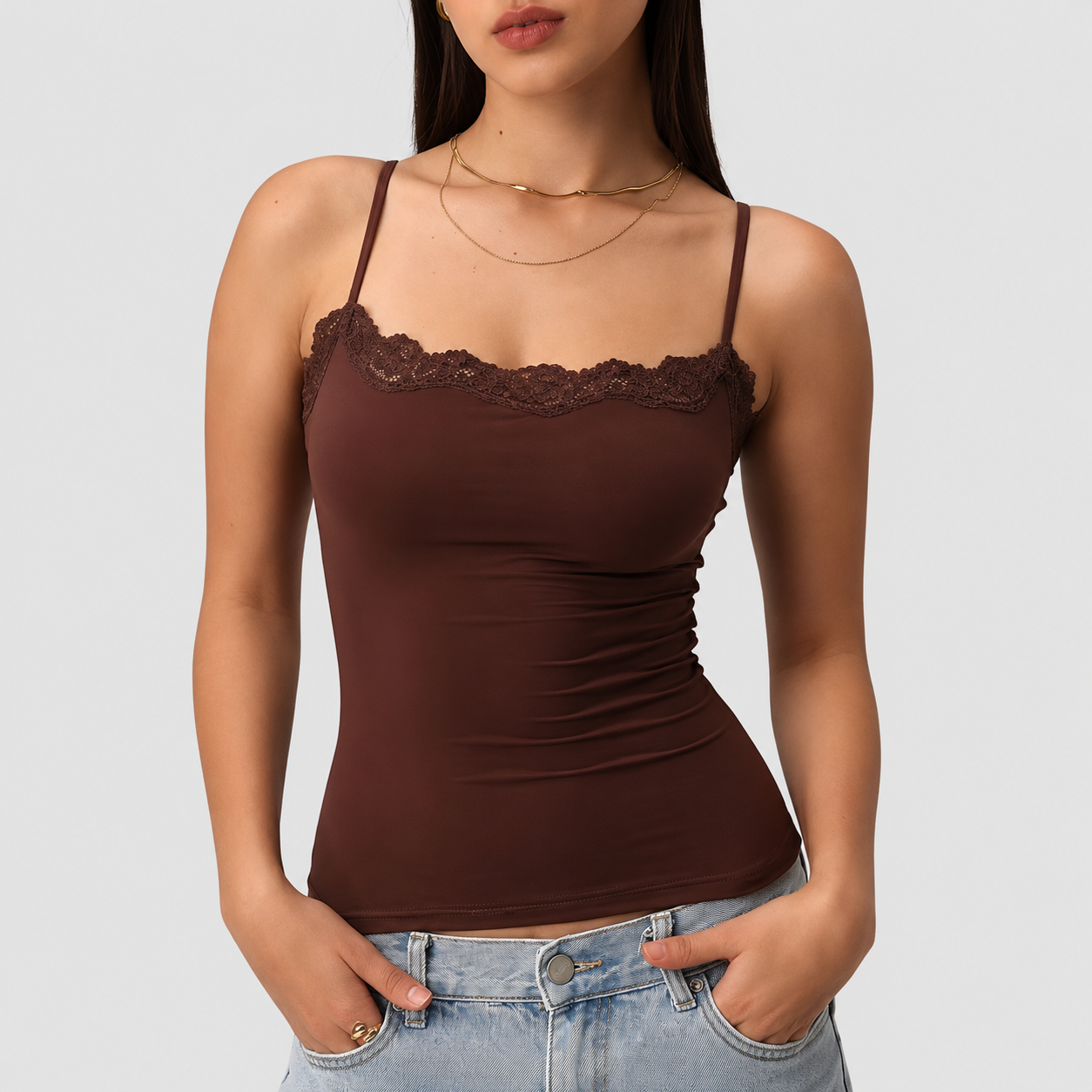 Padded Lace Cami Tank Top