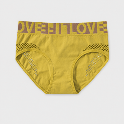Grid Cutout Wide-Waistband Panties