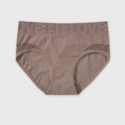 Grid Cutout Wide-Waistband Panties