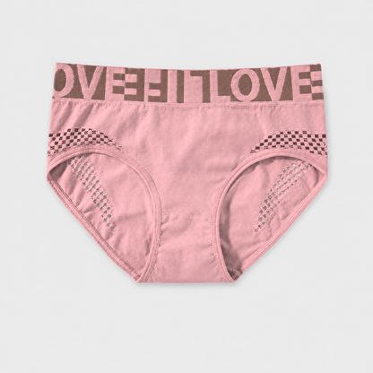 Grid Cutout Wide-Waistband Panties