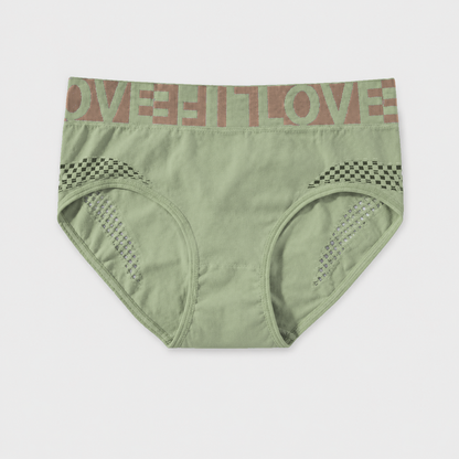 Grid Cutout Wide-Waistband Panties