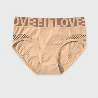 Grid Cutout Wide-Waistband Panties