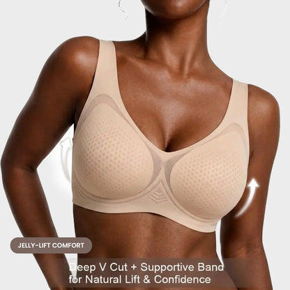Women’s Ultra-Thin Seamless Wireless Bra with Deep V Neck
