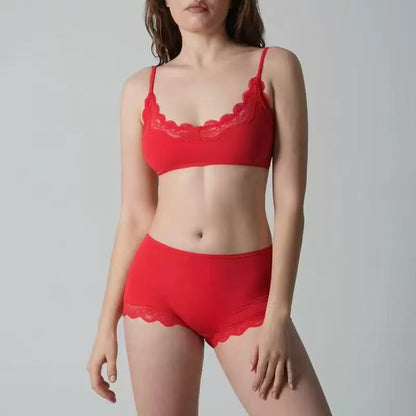 Lace Bralette & Boyshort Lingerie Set