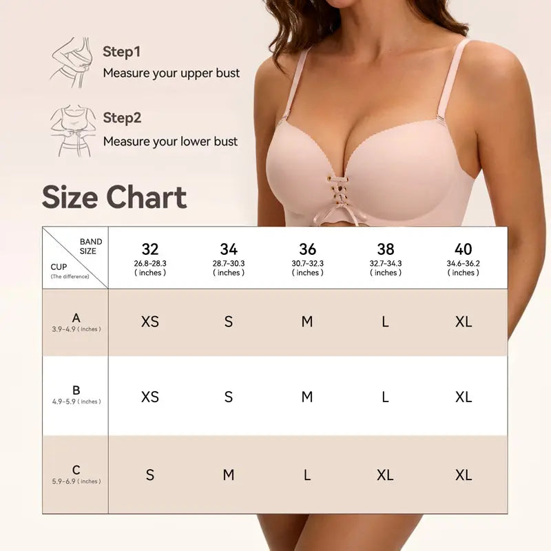 Drawstring Push-Up Strapless Bra