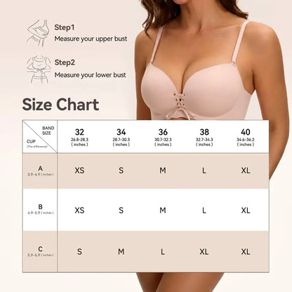 Drawstring Push-Up Strapless Bra