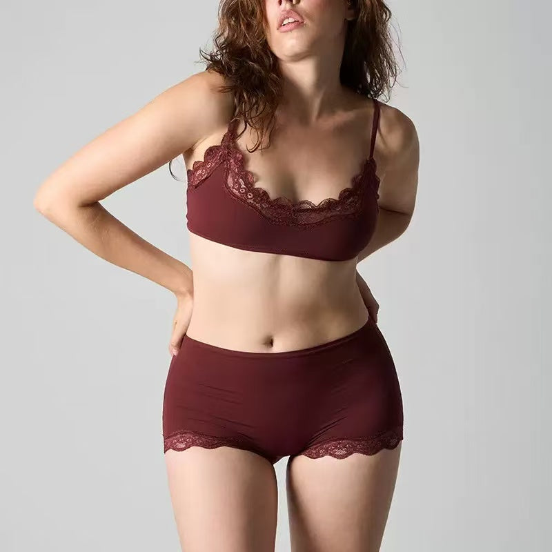 Lace Bralette & Boyshort Lingerie Set