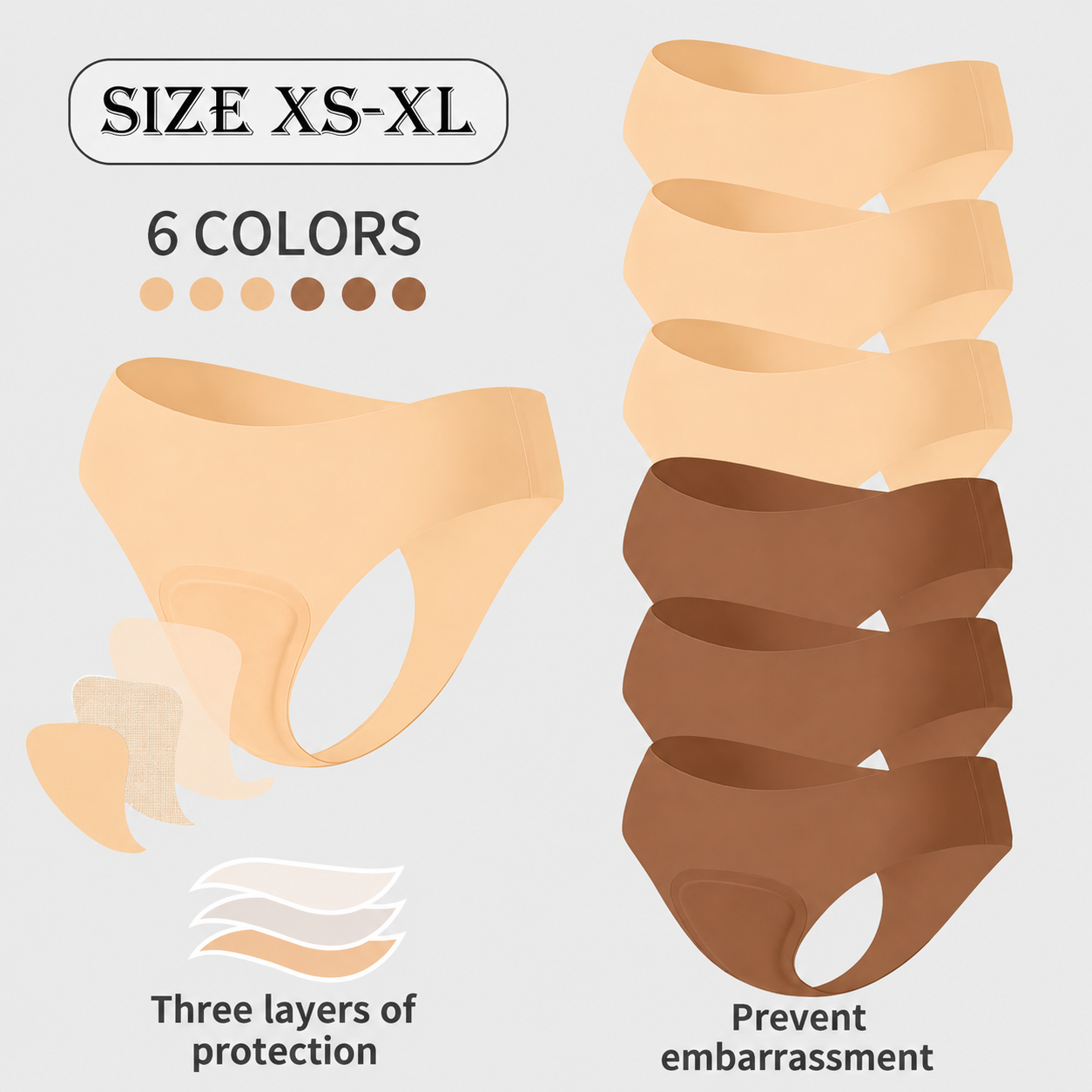 Seamless No-Show Camel Toe Cover Thong – 6 Pack