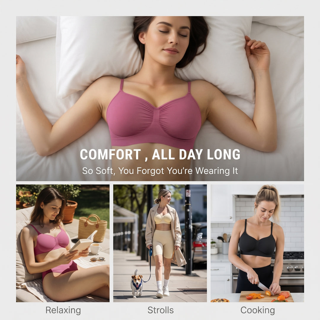 Women’s Wireless Seamless Bra – No Underwire Comfort Bralette