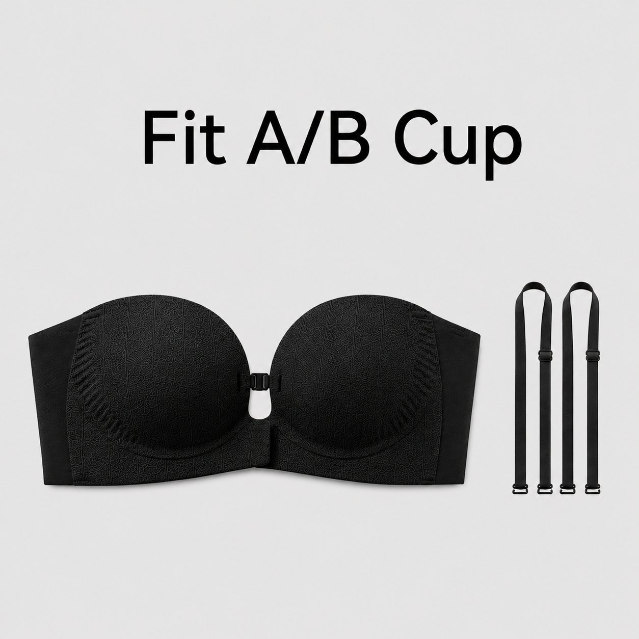 No-Slip Front Closure Push-Up Strapless Bra