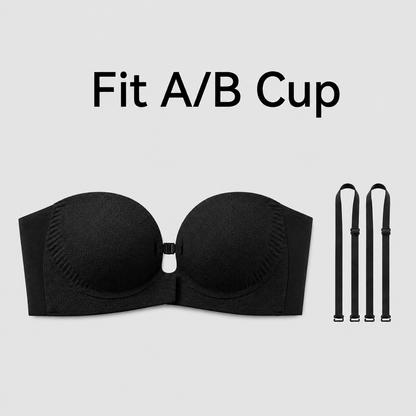 No-Slip Front Closure Push-Up Strapless Bra