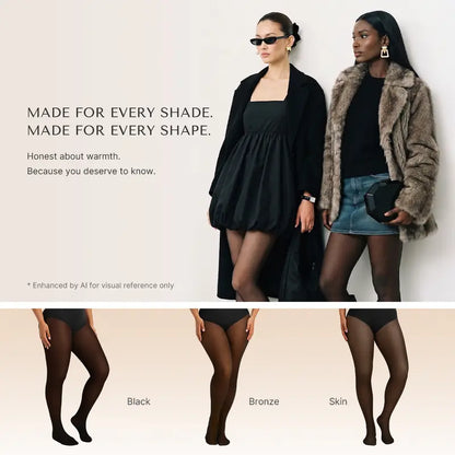 Fleece-Lined Sheer Tummy Control Tights