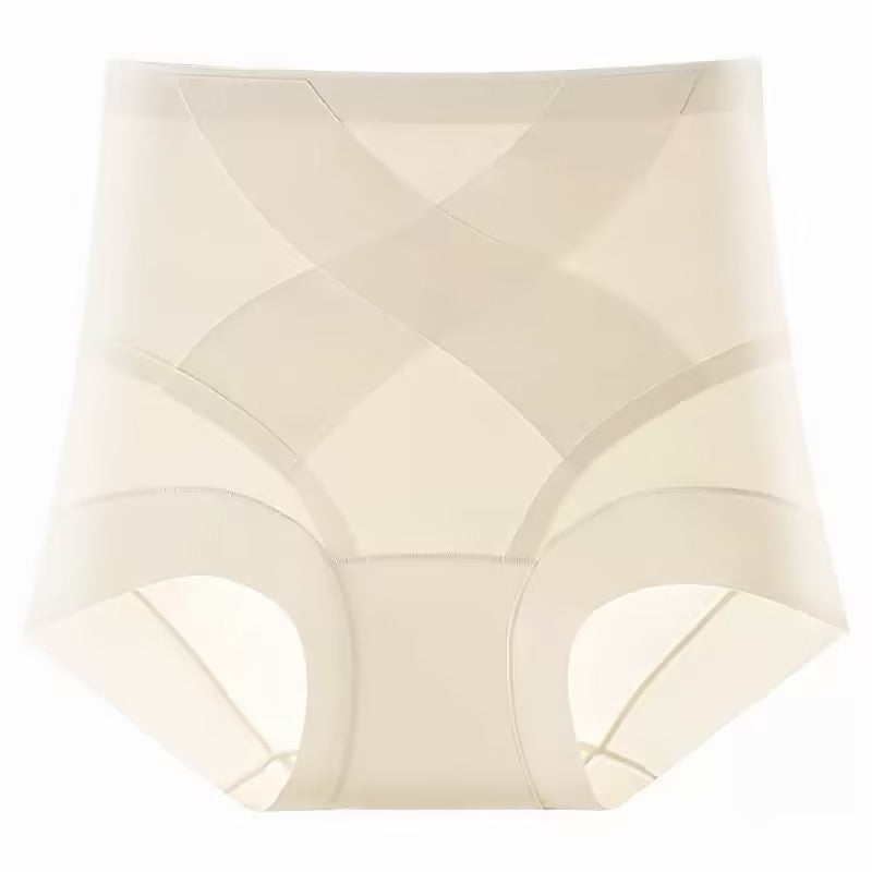 High-Waisted Cross-Front Tummy Control Invisible Briefs