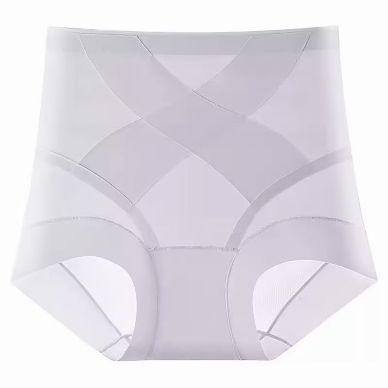 High-Waisted Cross-Front Tummy Control Invisible Briefs