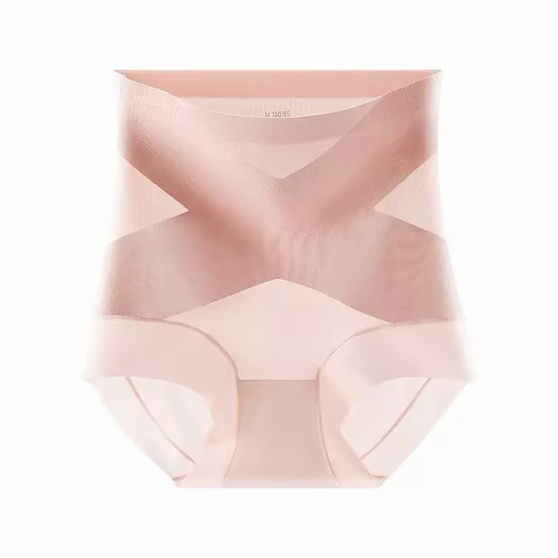 High-Waisted Cross-Front Tummy Control Invisible Briefs