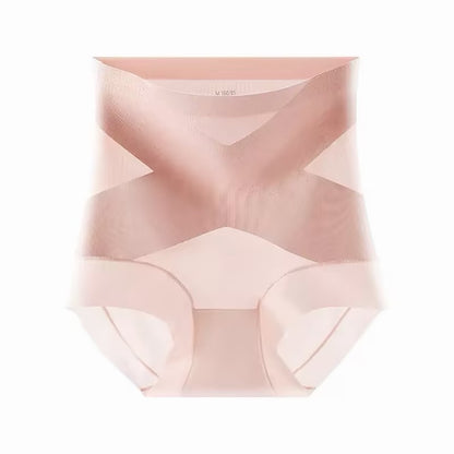 High-Waisted Cross-Front Tummy Control Invisible Briefs