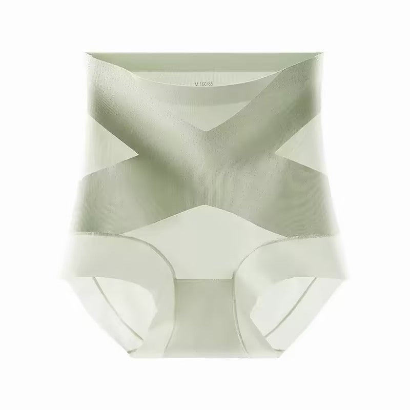 High-Waisted Cross-Front Tummy Control Invisible Briefs
