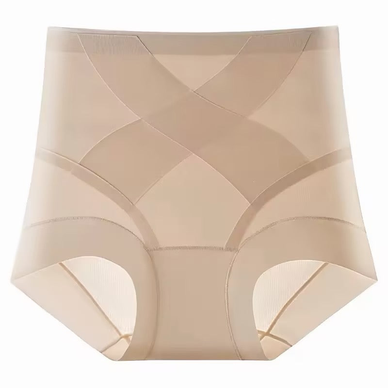 High-Waisted Cross-Front Tummy Control Invisible Briefs